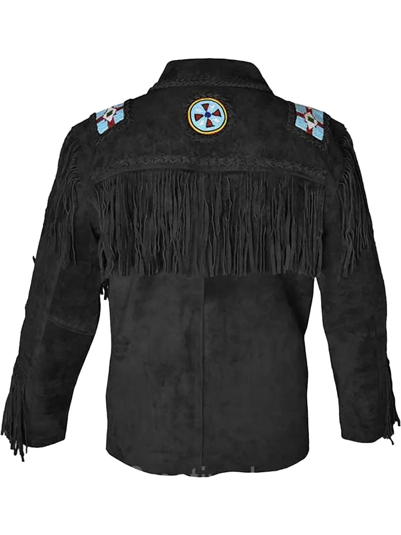 Men Cowboy Western Leather Jacket image 5