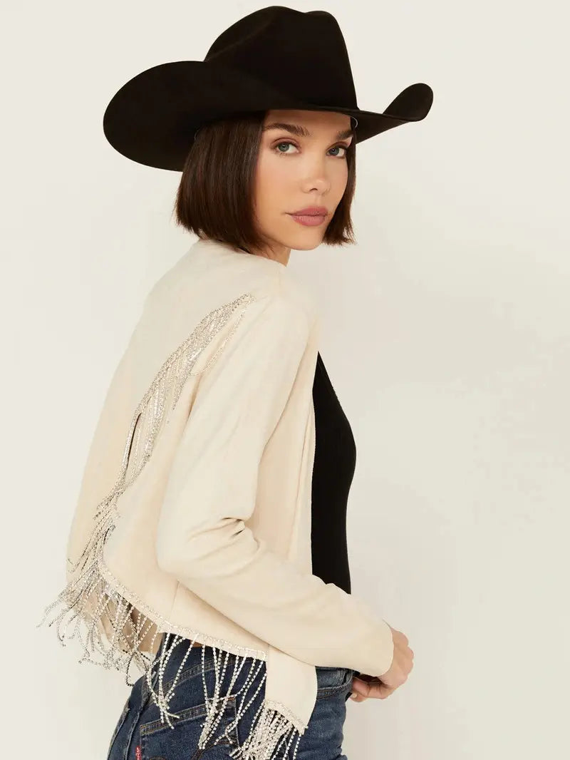 Women's Rhinestone Fringe Jacket image 3