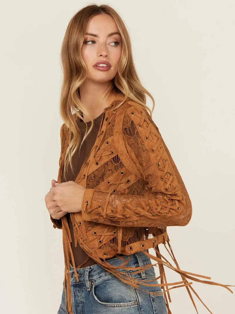 Vocal Women's Suede Tassel Jacket image 1