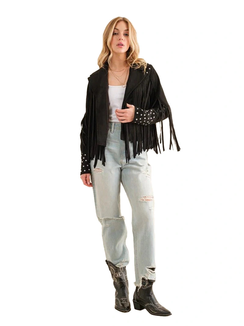 Studded Fringe Open Western Jacket image 1