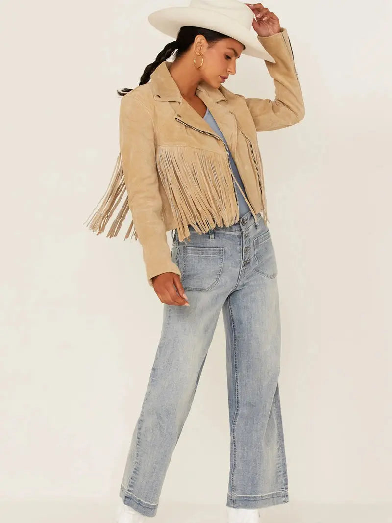 Understated Leather Women's Fearless Fringe Suede Jacket image 3
