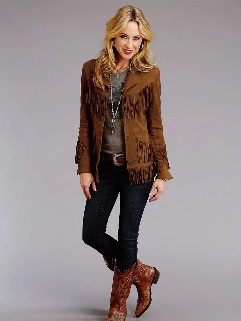 Women's Leather Fringe Jacket image 2