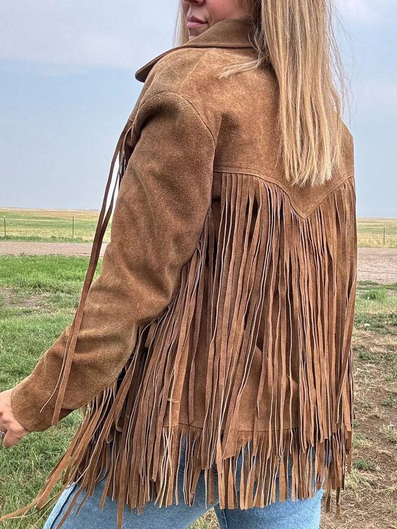 Vintage 70s Honey Brown Suede Fringe Jacket image 3