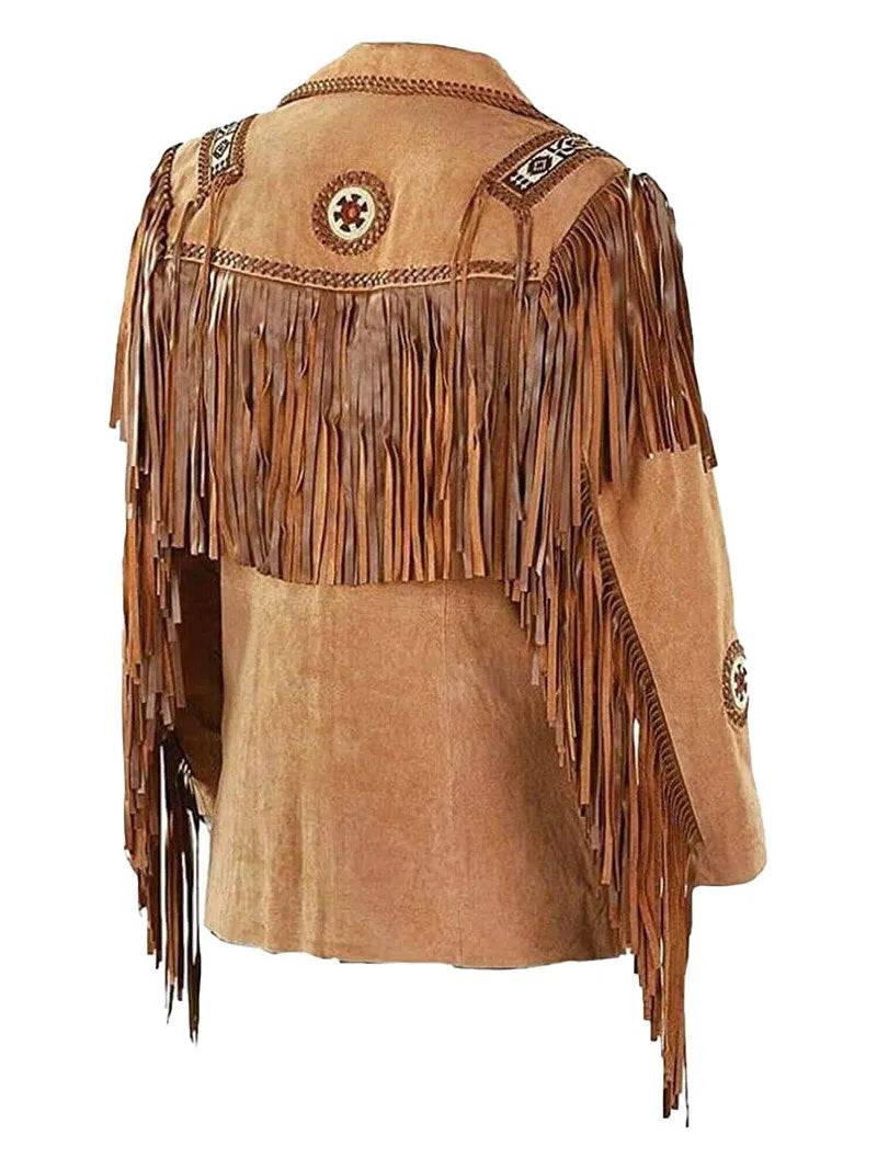 Handmade Suede Fringe Leather Jacket image 1