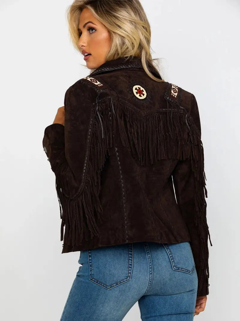 Scully Women's Boar Suede Beaded Fringe Jacket image 5