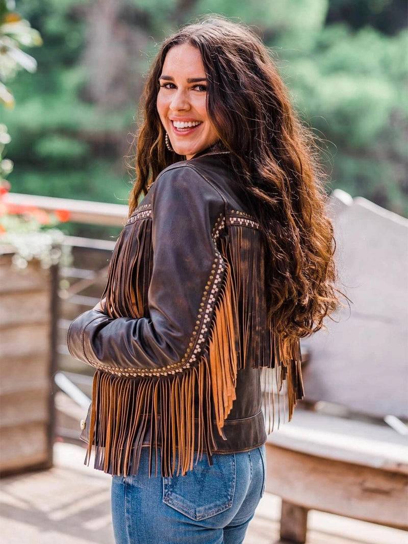 Western Cut Leather Jacket with Fringe image 3