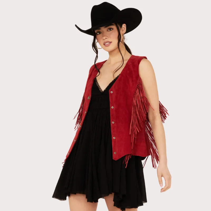 Women's Scully Fringe Suede Vest image 1