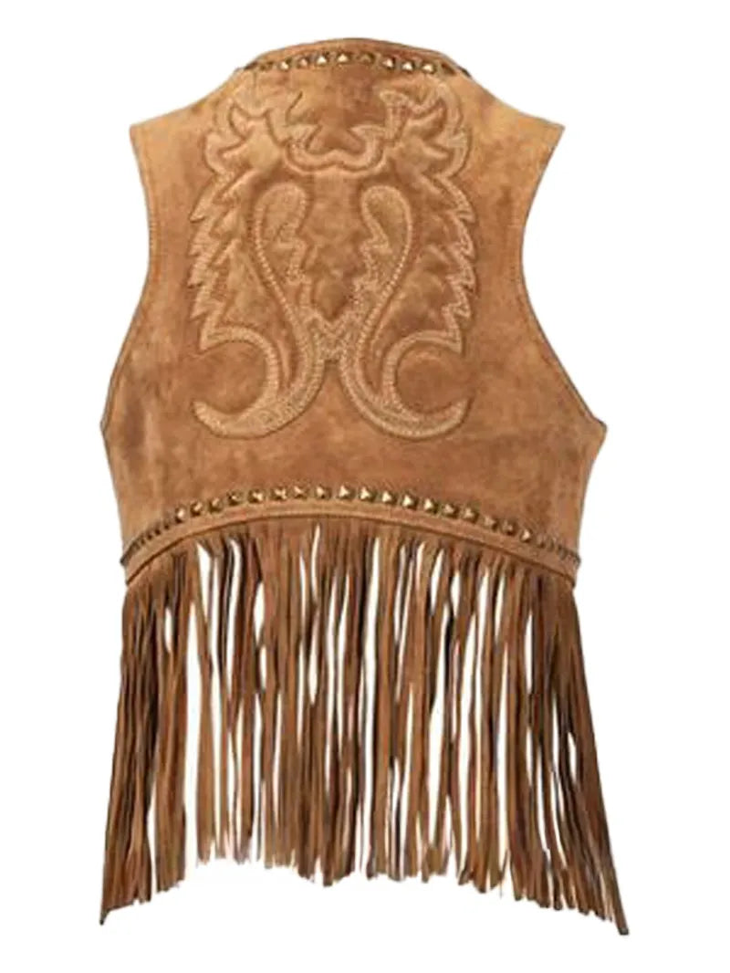Womens Spring Bear Fringe Vest image 1