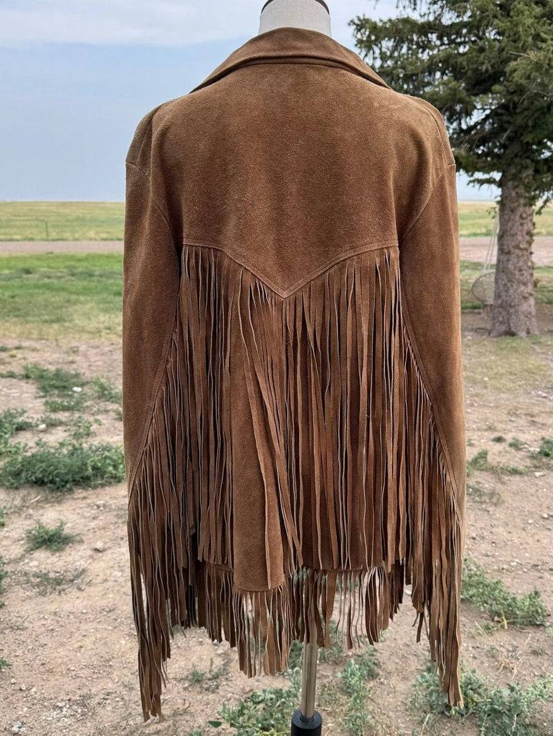 Vintage 70s Honey Brown Suede Fringe Jacket image 1