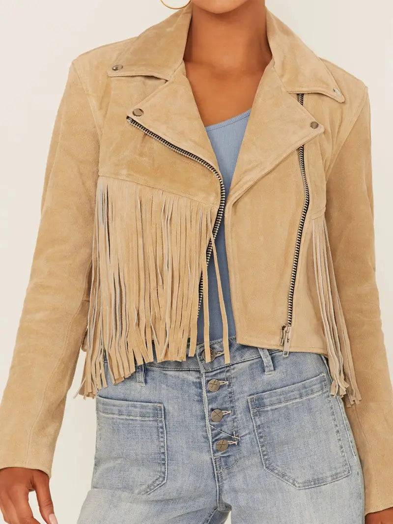 Understated Leather Women's Fearless Fringe Suede Jacket image 1