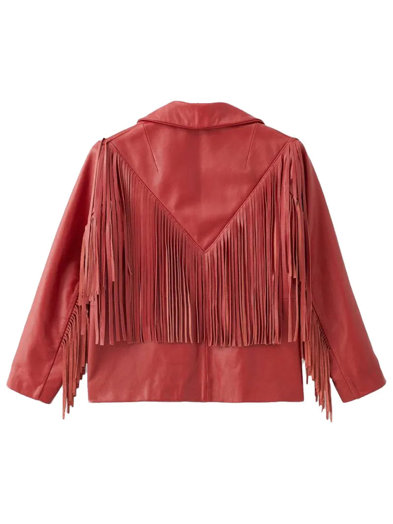 Women's Fringe Leather Jacket image 1