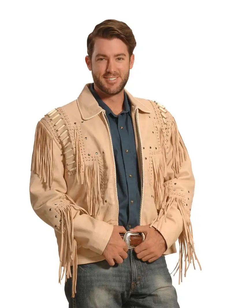 Mens Suede Fringe Western Jacket image 1