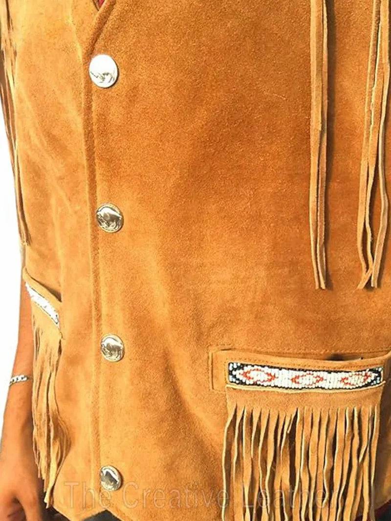 Western Suede Leather Vest image 1