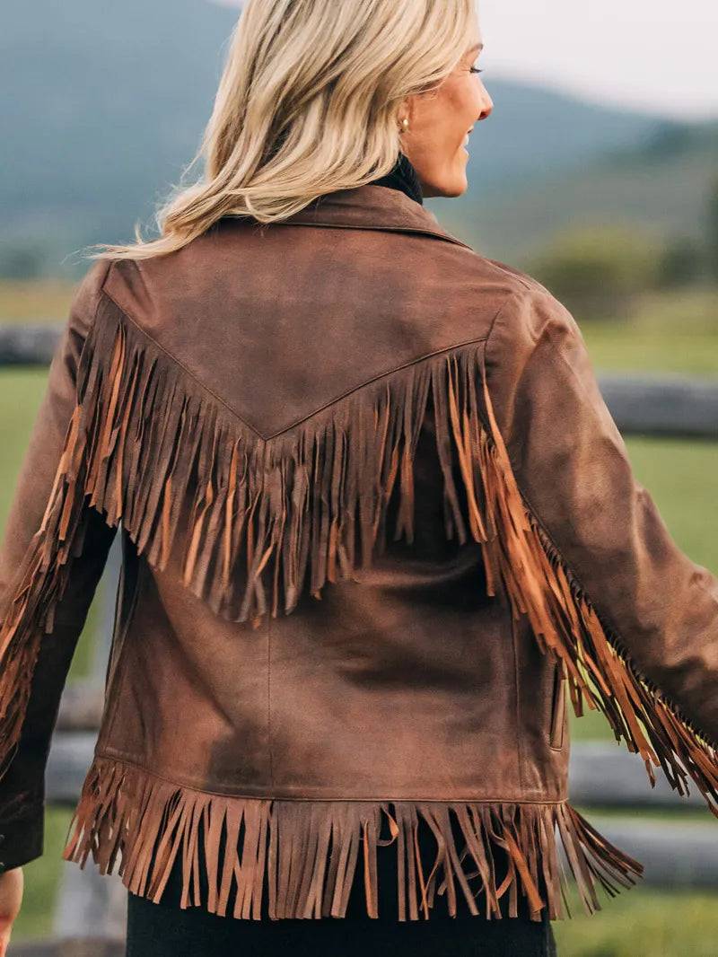Vintage Fringe Leather Jacket image 1