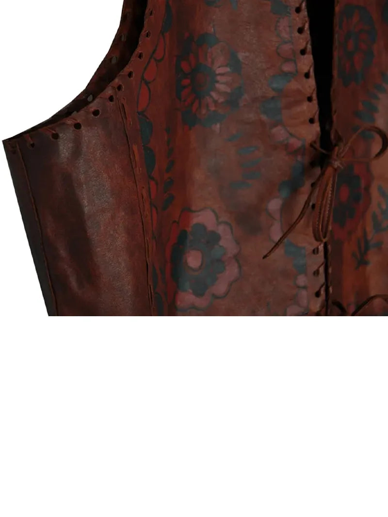 Vintage Brown 100% Genuine Leather Vest image 3