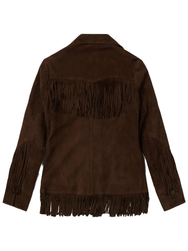Brown Lamb Suede Fringed Jacket image 2