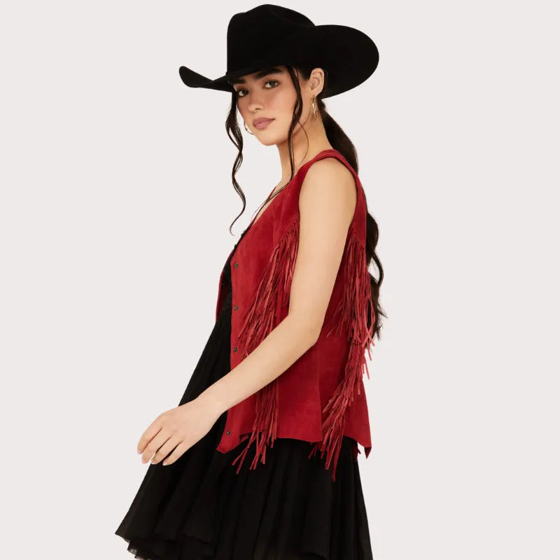 Women's Scully Fringe Suede Vest image 2