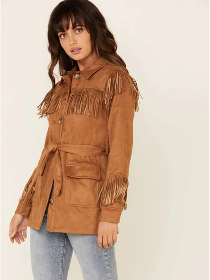 Women's Tan We Are Free Fringe Jacket image 4