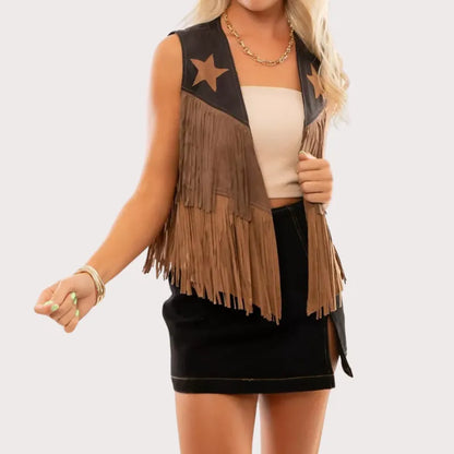 Women's Rodeo Star Suede Fringe Vest image 3