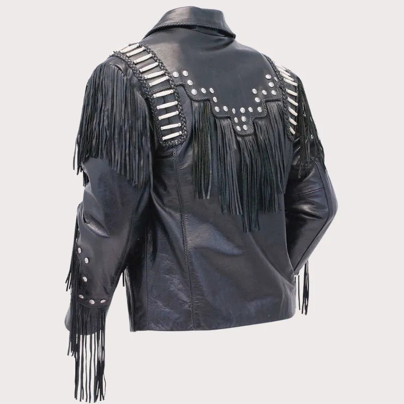 Bones And Braids Fringed Leather Jacket image 1