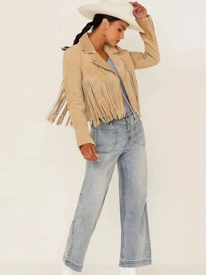 Understated Leather Women's Fearless Fringe Suede Jacket image 3