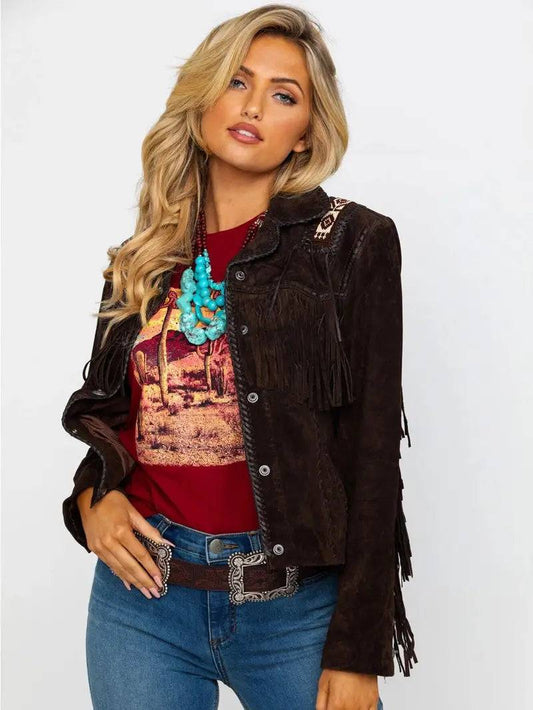 Scully Women's Boar Suede Beaded Fringe Jacket image 0