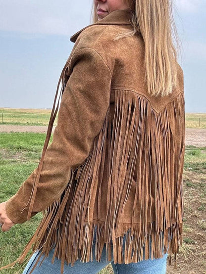 Vintage 70s Honey Brown Suede Fringe Jacket image 3