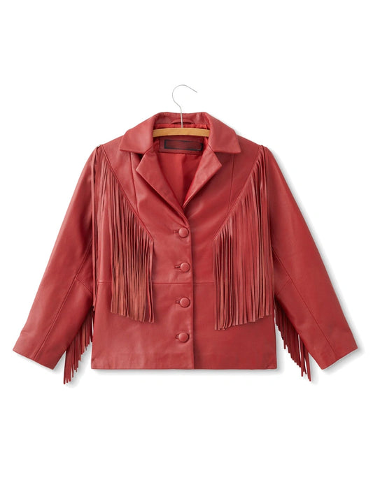 Women's Fringe Leather Jacket image 0