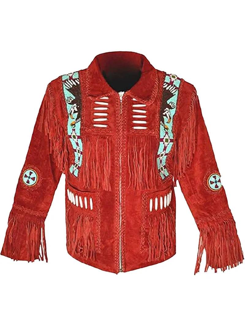 Cowboy Western Leather Jacket With Fringe image 6