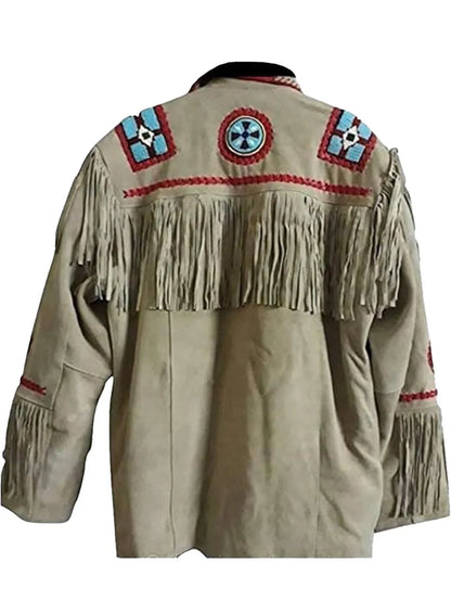 Mens Suede Western Fringes & Bones Jacket image 1