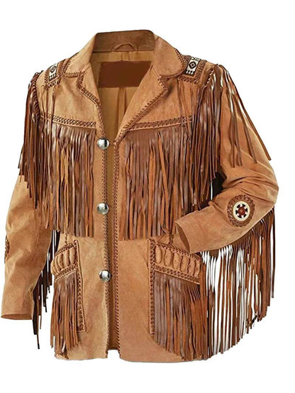 Handmade Suede Fringe Leather Jacket image 0