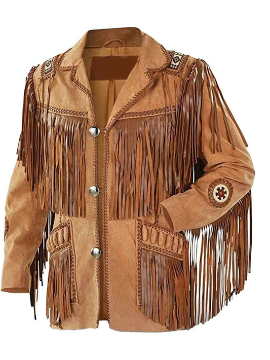 Handmade Suede Fringe Leather Jacket image 0