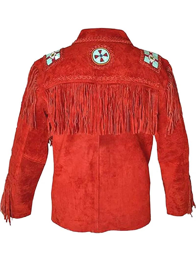 Cowboy Western Leather Jacket With Fringe image 7