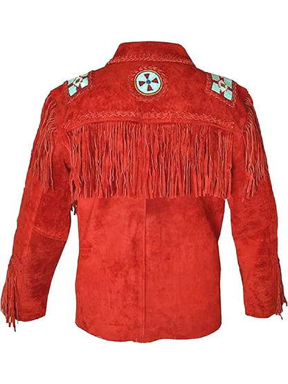 Cowboy Western Leather Jacket With Fringe image 7