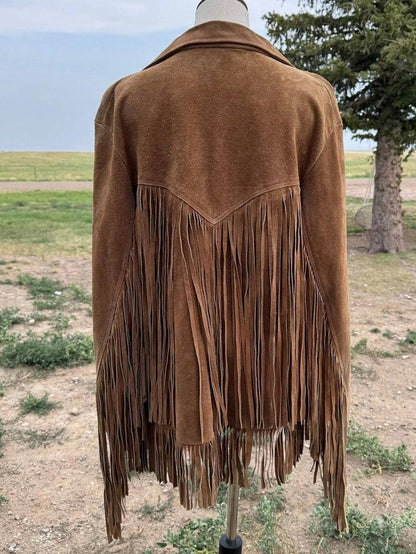 Vintage 70s Honey Brown Suede Fringe Jacket image 1