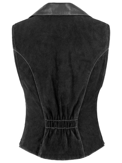 Women Vintage Suede Western Leather Vest image 2