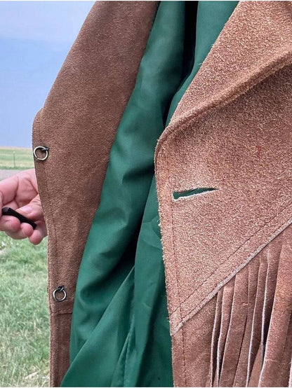 Vintage 70s Honey Brown Suede Fringe Jacket image 4