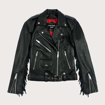 Women Fringe Leather Jacket image 0
