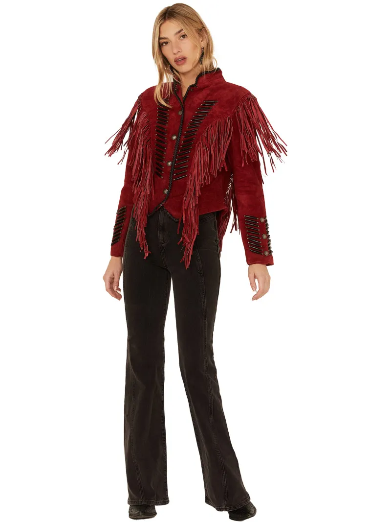 Cripple Creek Beaded Suede Fringe Jacket Cripple Creek Beaded Suede Fringe Jacket