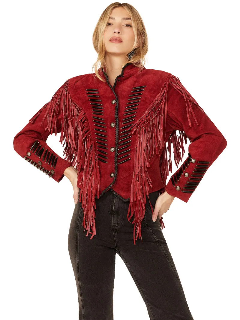 Cripple Creek Beaded Suede Fringe Jacket Cripple Creek Beaded Suede Fringe Jacket