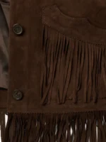 Brown Lamb Suede Fringed Jacket