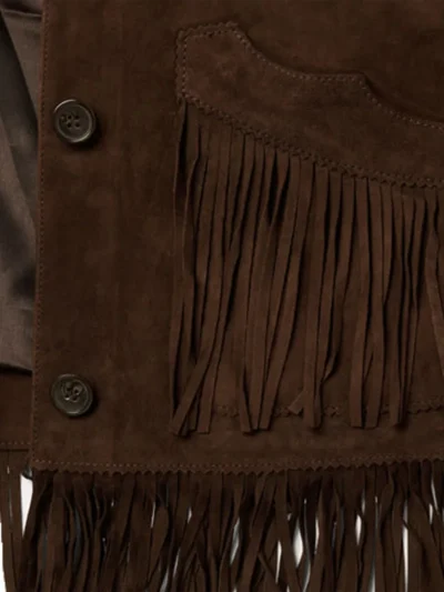 Brown Lamb Suede Fringed Jacket