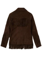 Brown Lamb Suede Fringed Jacket