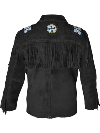 Cowboy Western Leather Jacket With Fringe (10)