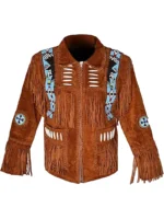 Cowboy Western Leather Jacket With Fringe (3)