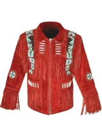 Cowboy Western Leather Jacket With Fringe (5)