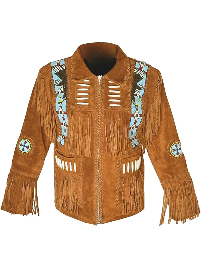 Cowboy-Western-Leather-Jacket-With-Fringe-7 Men Cowboy Western Leather Jacket With Fringe