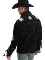 Fringed Suede Leather Jacket- Big Tall