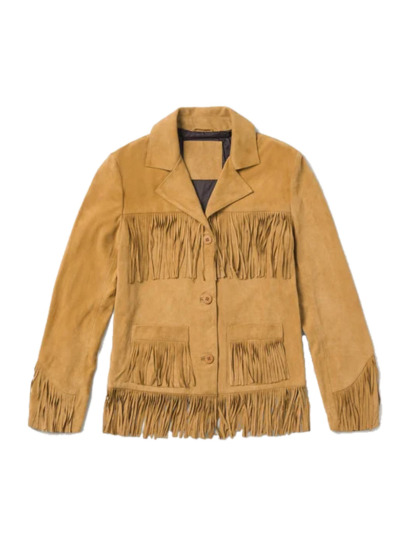 Fringe suede jacket (2) Tan Fringe suede jacket