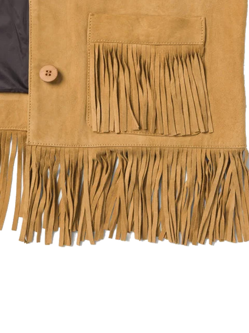 Fringe suede jacket (3) Tan Fringe suede jacket